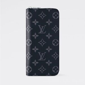 Authentic Louis Vuitton Monogram Eclipse Long Zippy Wallet Vertical